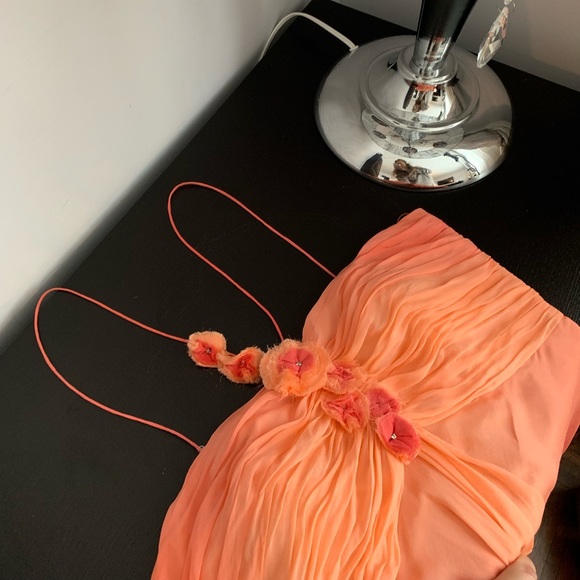 Strapless Peach Cocktail Dress (with tiny string) - Picture 4 of 8